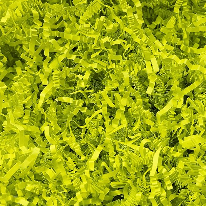 Mefleet 1/2 LB Crinkle Cut Paper Shred Filler 8 oz Light Green Crinkle Shredded Paper for Gift Box - Gift Basket Bag Filler - Grass Cushion Stuffing for Easter, Mother's day, Holiday Packaging Wrapping