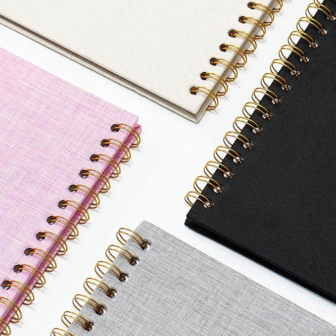 10x10 Inch Scrapbook DIY Photo Album Linen Cover Hardcover White Pages 20 Sheets Small Scrap Memory Book Pink