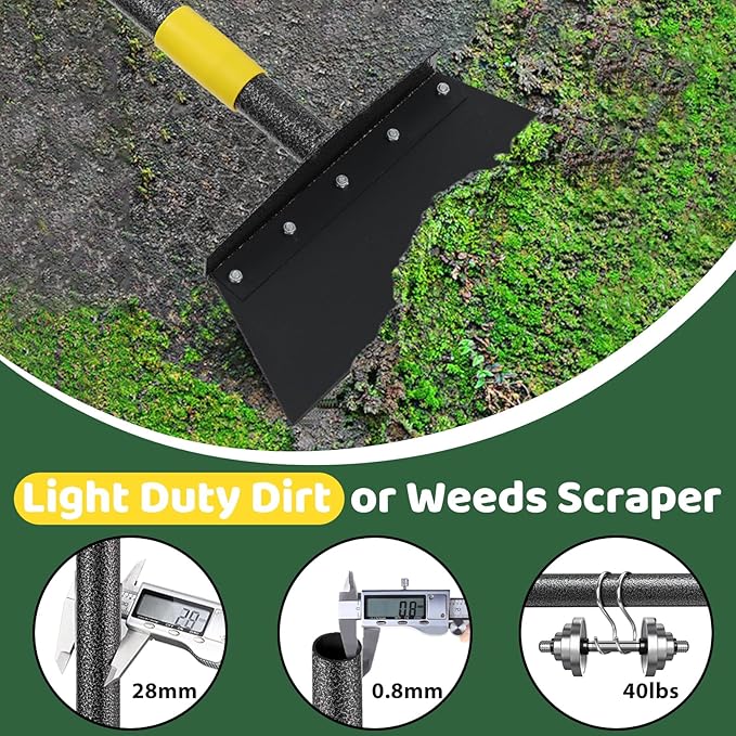 Ice Scraper, Snow Shovel, 2 Spades, 74" Detachable Garden Flat Shovel Scraper, Multifunctional Garden Cleaning Shovels,Heavy Duty Floor Scrapers for Weeding, Edging, Driveway Snow Ice Removal