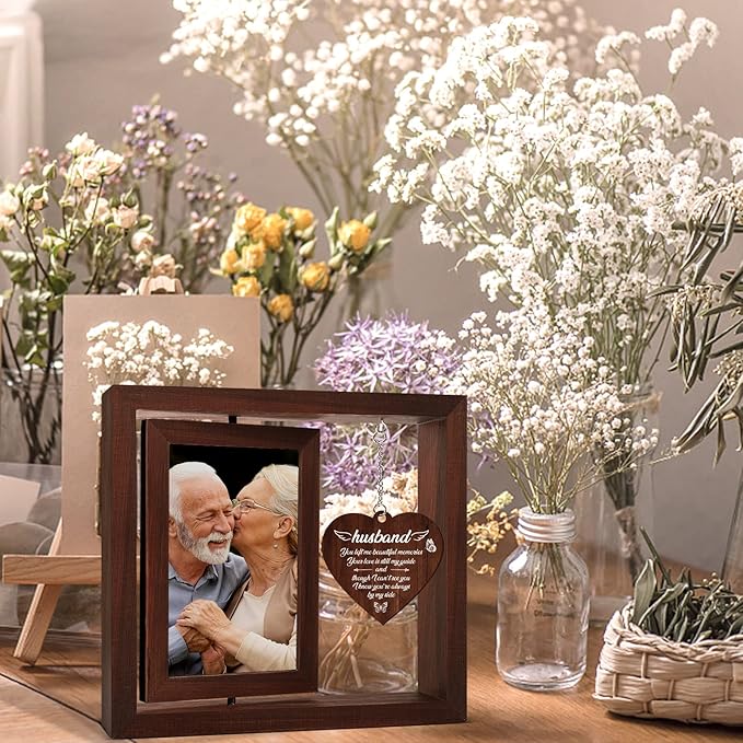 Vetbuosa Memorial Gifts for Loss of Husband Picture Frame,Sympathy Gifts for Loss of Husband,Bereavement Remembrance Funeral Condolence Gifts for Loss of Husband,Fits 4x6 In Photo