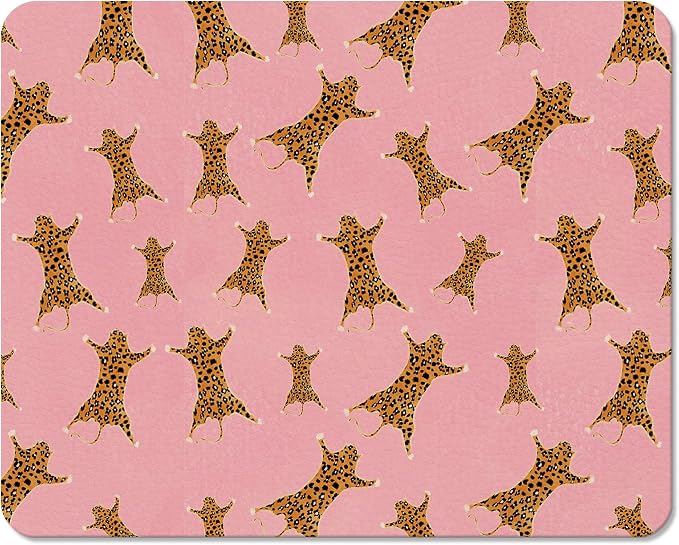 Pink Leopard Dish Drying Mats for Kitchen Counter, Retro Cheetah Animal Print Absorbent Reversible Coffee Bar Mat Drying Pad for Leopard Kitchen Decor, 12x15 Inch