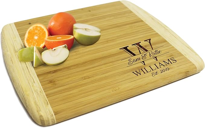 My Personal Memories Premium Bamboo Cutting Boards - Monogrammed Wedding Cutting Board Housewarming for Couples - Custom Personalized (LARGE - 18" x 12")