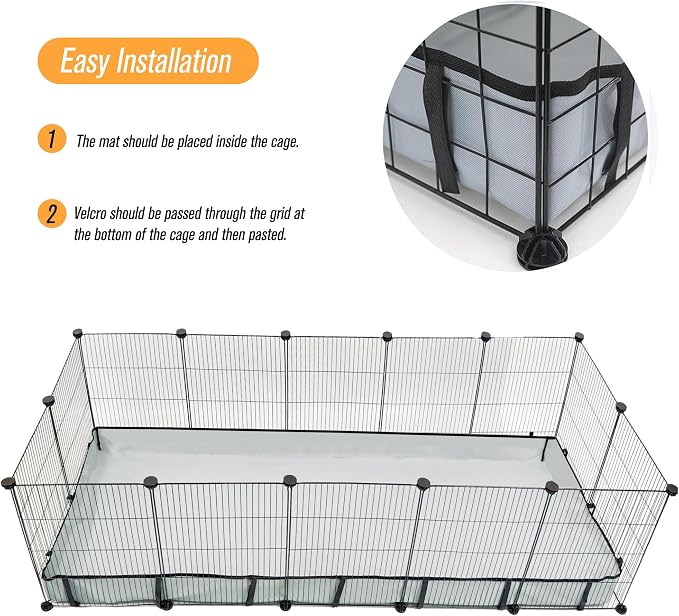 DZWLKJ Guinea Pig Cage Liner Tarp Bottom Waterproof and Washable Base Also for Rabbits, Bunny, Chinchesillas, Hedgehog, Ferrets and Other Small Animals(24x60 inches)