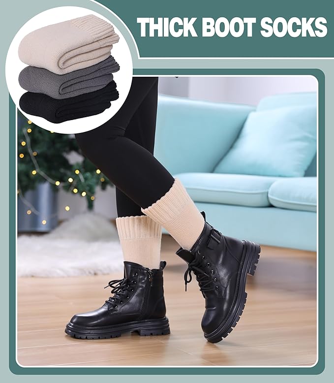 LANLEO Women Men Thermal Socks Warm Winter Extra Thick Insulated Heated Ski Crew Boot Socks for Cold Weather