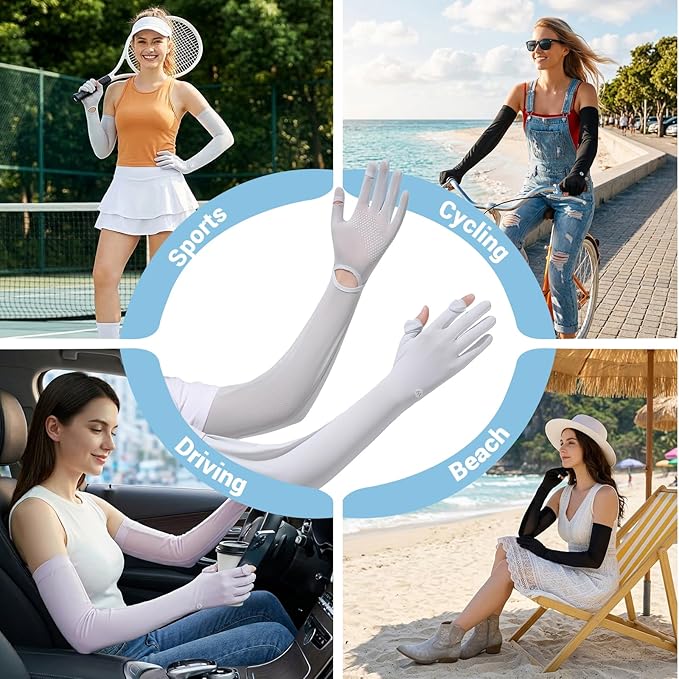 Women Driving Gloves – Full Finger, Lightweight Breathable UV Sun Protection, Touchscreen Gloves for Summer