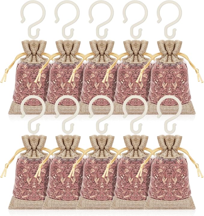 Homode Cedar Sachets for Drawers and Closets - Pack of 10 Cedar Chips for Clothes Storage, Scented Closet Freshener
