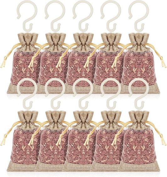 Homode Cedar Sachets for Drawers and Closets - Pack of 10 Cedar Chips for Clothes Storage, Scented Closet Freshener