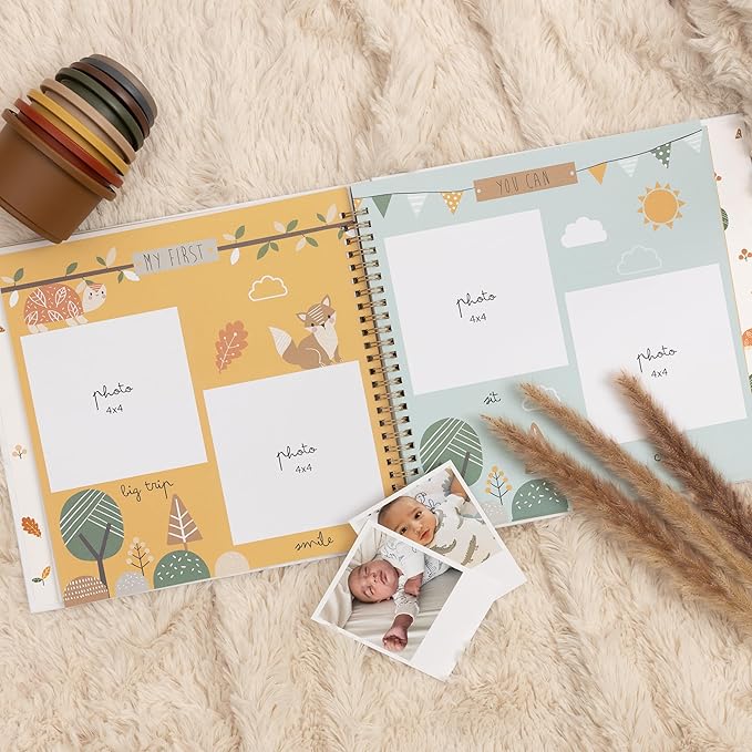 Keepsake Baby Memory Book for Baby Boy or Girl – Timeless Gender Neutral Baby Journal Scrapbook Photo Album for First 5 Years – Milestone Book to Record Every Event from Birth to Age 5