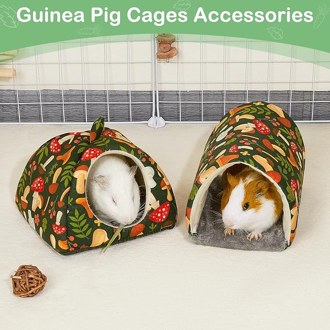 Bienbee Guinea Pig Hideout, 2 Piece Washable Set for Small Animals Small | Guinea Pig Bed With Soft Plush, Resilient Padding, and Easy Machine Washing for Resting Hiding and Tunnel Playing