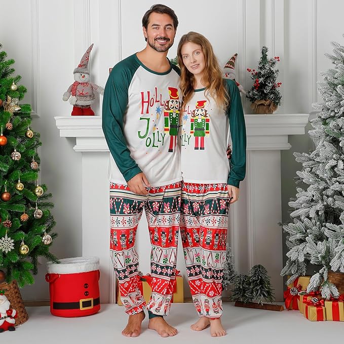 Matching Family Christmas Pajamas Sets, Holiday PJs with Top and Pants, Cute 2 Piece Sleepwear for Couples/Women/Men