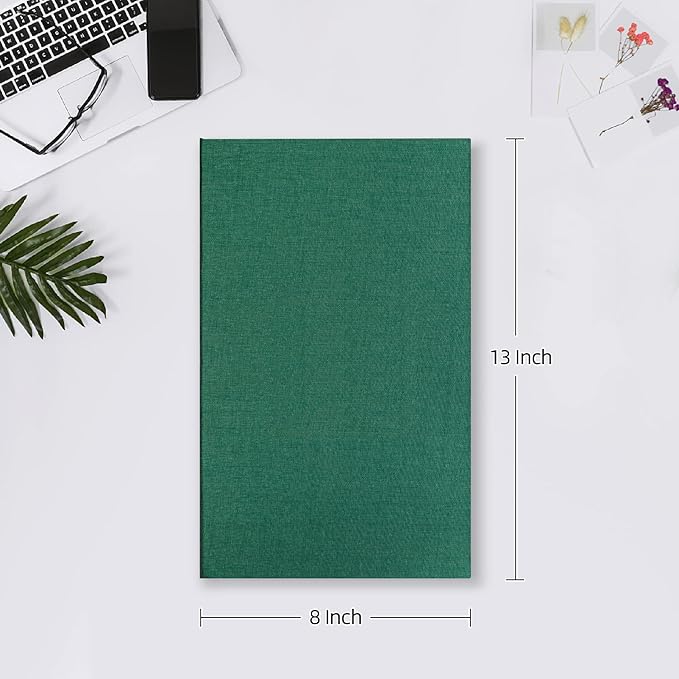 Mublalbum Small Photo Album 4x6 300 Photos Linen Cover Picture Book with Horizontal Pockets for Family Wedding Baby and Anniversary (Dark Green)
