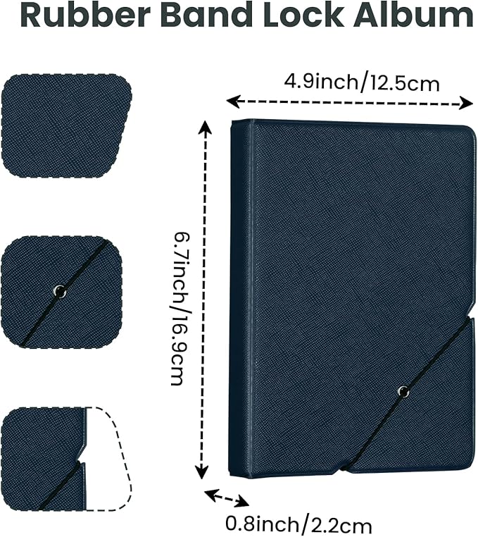 Lifting 2 Pack Small Plastic Photo Book Album with Customizable Cover - 4 x 6, 28 Pockets - Mini Picture Album for Family Wedding Anniversary, Baby, Vacation (Marine Blue)