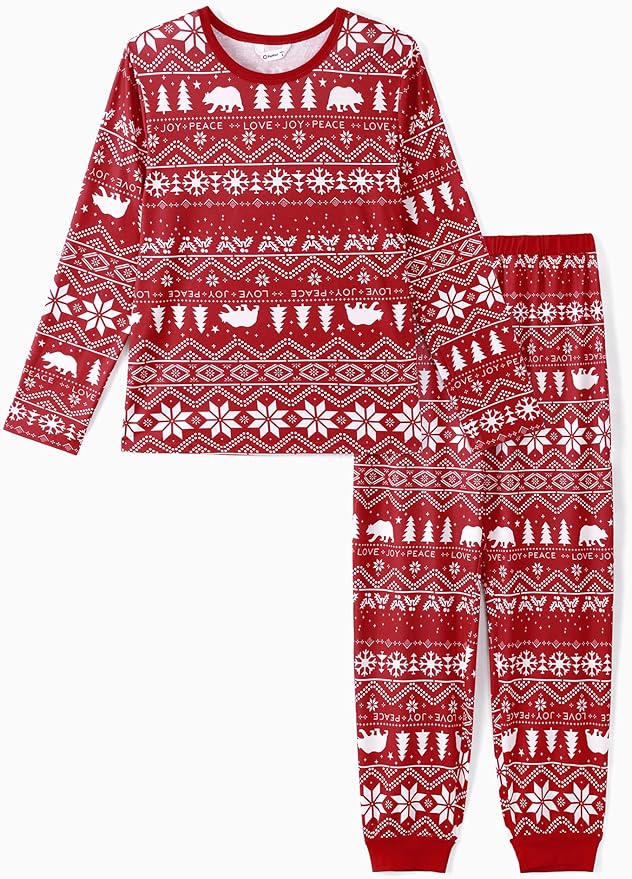 PATPAT Christmas Family Matching Pajama Sets Includes Christmas Socks - Perfect for Family Photos & Holiday Celebrations