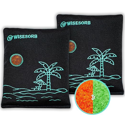 500g x 2pcs Rechargeable Desiccant Packs, Reusable Car Dehumidifier, Microwave Reactivated Silica Gel Packets Moisture Absorber with Color Indicating for Safe Closet Basement Garage