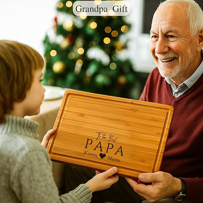 Personalized Grill Cutting Board,Him, Husband, Brother, Boyfriend, Papa, Customized Cutting Board for Grilling, BBQ Gifts from Daughter, Son, Best Step Daddy, Father-in-Law