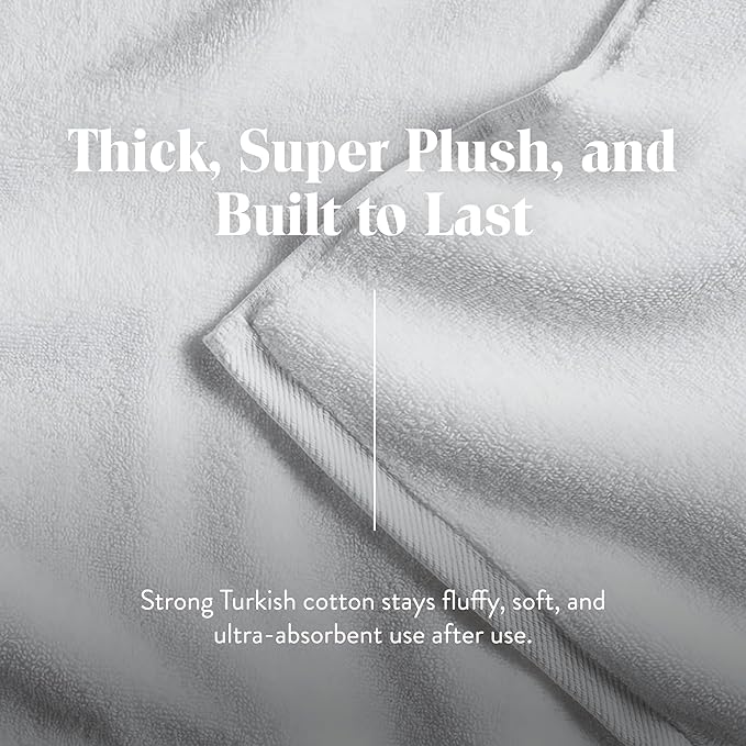 Brooklinen Super-Plush Turkish Cotton Bath Sheets Set of 2 Cotton, 820 GSM, Highly Absorbent, Machine Washable, Perfect for Home & Bathroom (40" x 65", White)