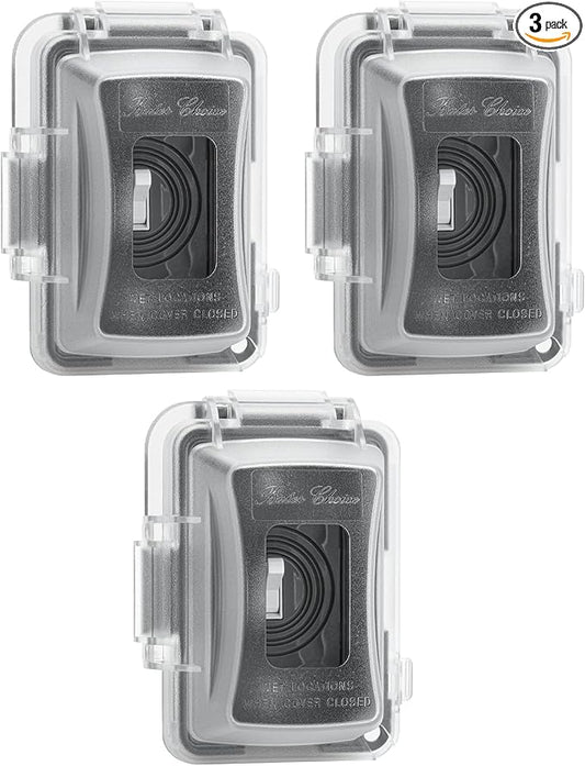 Bates- Weatherproof Electrical Outlet Cover, 3 Pack, 1-Gang, Outdoor Outlet Cover Weatherproof