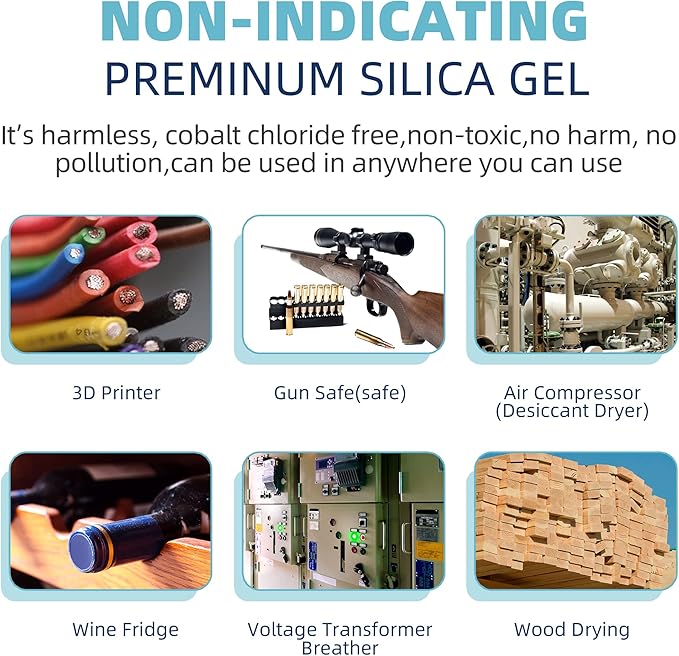 Silica Gel 6LBS, Indicating Silica Beads (Orange to Green), Reusable Silica Gel Desiccant Dehumidifier