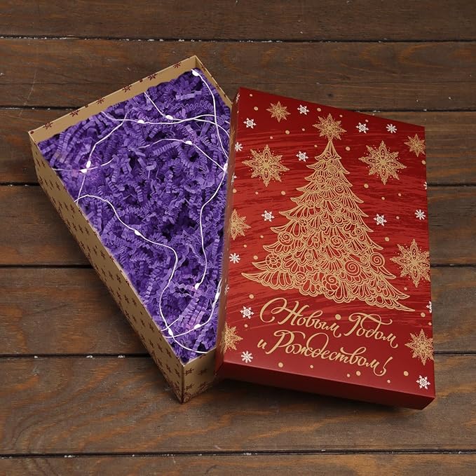 Deep Purple Crinkle Cut Paper Shred Filler, 2 LB Basket Filler Shredded Paper, Confetti Stuffing for Basket Filling, Halloween, Thanksgiving, Christmas Gift Wrapping, Stuffer Party Supplies