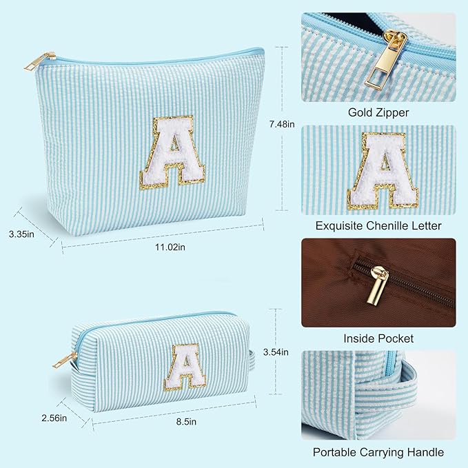 YOOLIFE Tween Girls Trendy Stuff - Birthday, Graduation, Mother's Day, Bridesmaid Gifts for Women, Teachers, Sisters - Initial Makeup Bag Cosmetic Travel Bag R