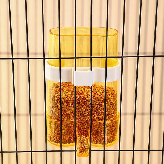 Yaomiao 4 Pcs No Mess Small Bird Feeders Automatic Parakeet Water Dispenser Clear Quail Feeder and Watered Cage Accessories for Small and Medium Parakeet Cockatiel Canary(Water Dispenser,Multicolor)