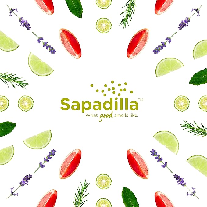 Sapadilla Liquid Hand Soap - Grapefruit + Bergamot - Made with 100% Pure Essential Oil Blends, Cleansing & Moisturizing, Aromatic & Fragrant Hand Soap, Plant Based, Biodegradable, 12 Ounce (Pack of 2)