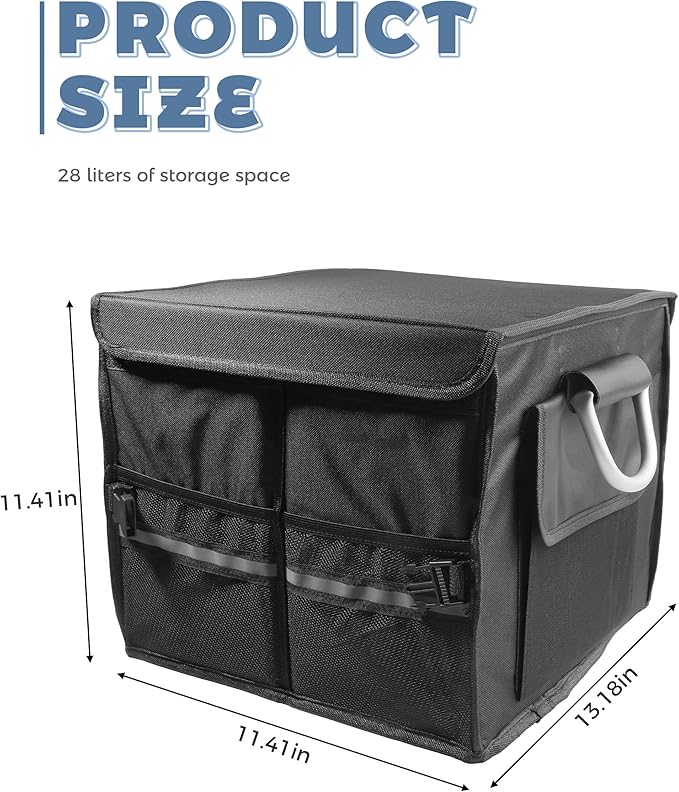 Trunk Organizer,Car Accessories Car Organizers and Storage,Collapsible Waterproof Oxford Trunk Organizer for SUV with Aluminium Alloy Handle,Suitable for All Trucks,SUVs,Vans,Jeeps,and Cars