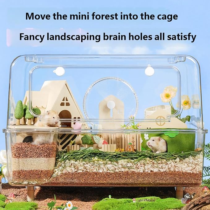 Transparents Hamster Hideaways Sand Boxes for Digging Nest and Natural Behavior Observation Encouraging Exercise Small Pet Sand Bath