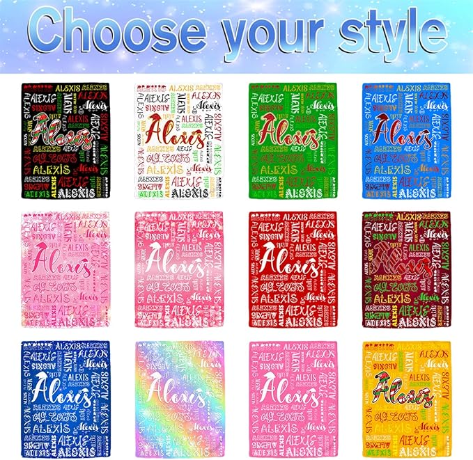 Personalized Baby Blanket for Girls Boys，Super Soft Comfy Flannel Throw Christmas Pattern Custom Name Newborns Gift Cozy Nursery Toddler Fleece Blankets for Birthday Bed Sofa