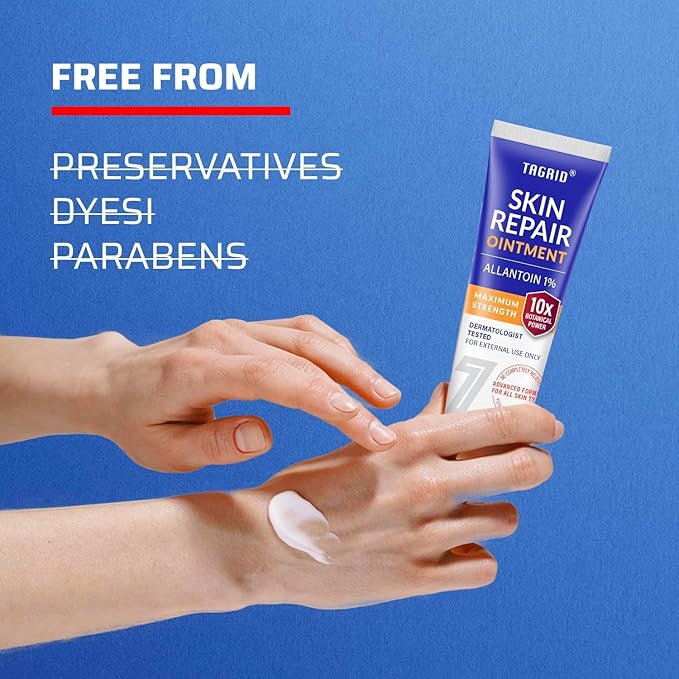 TAGRID Skin Repair Ointment (1 Fl Oz) for Ingrown Hair, Folliculitis, Boils, Angular Cheilitis, Lichen Sclerosis, Impetigo, and Pitted Keratolysis Treatment - Maximum Strength Antifungal Cream