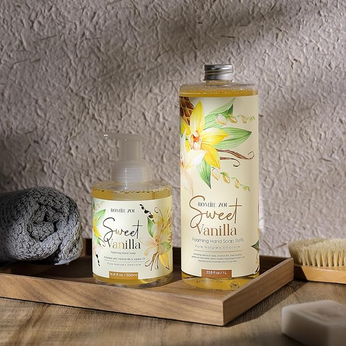 ROMIIE ZOI Foaming Hand Soap Refill, Sweet Vanilla, Gentle & Moisturizing Formula, 1 L/ 33.8 FL OZ