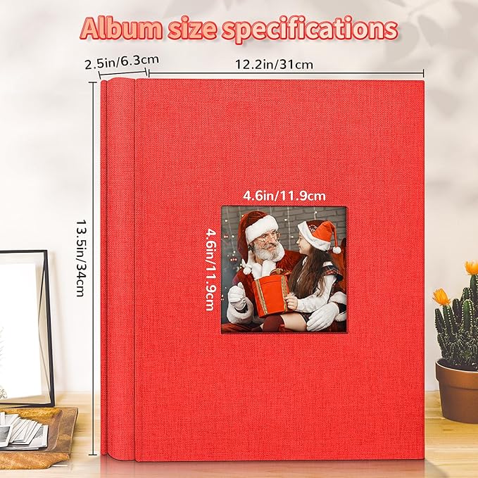 Photo Album 4x6 with 600 Pockets,Slip-in Picture Albums,Linen Cover Memory Book with Front Window,White Page Vertical Photo Book for Wedding,Family,Anniversare,Baby,Vacation