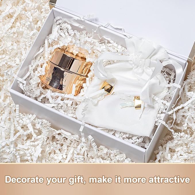 Wowxyz 2 LB Crinkle Cut Paper Shred White Crinkle Shredded Paper - Gift Box Baskets Bag Filler - Confetti Stuffing for Birthday, Holiday Gift Packaging Wrapping