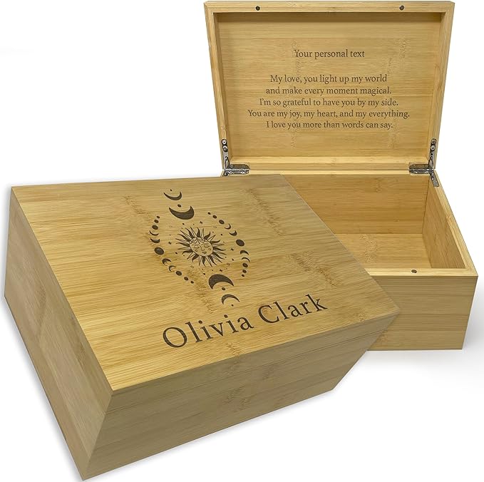Witchy Gifts for Women - Personalized Crystal Stone Storage, Witchcraft Altar Box for Witchy Items, Pagan Spiritual Esoteric Gifts, Oracle Card Holder, Wiccan Box for Witch Essentials, 11x8x4,75 in