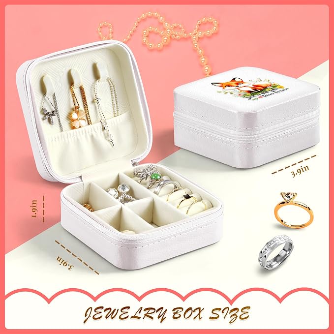 Fox Jewelry Box, Gifts For Kids Teens Girls, Fox Lovers Stuff Items Accessories Things Merchandise Decor Merch, Travel Ring Earrings Necklace Organizer Holder!