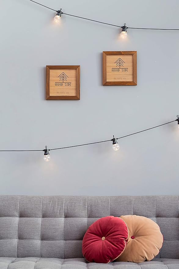 Rustic Wooden Square Picture Frames 8x8 - Set of 2 - 100% Natural Solid Eco Wood with Real Glass for Wall Mounting and Tabletop Photo Frame - Honey Brown