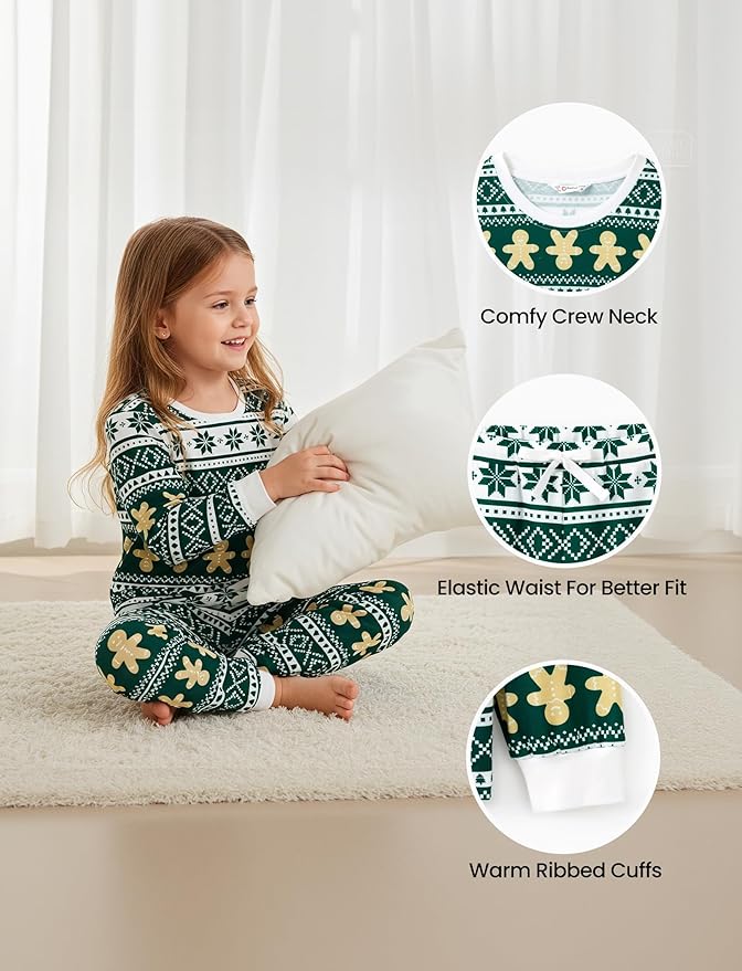 PATPAT Christmas Family Matching Pajama Sets Includes Christmas Socks - Perfect for Family Photos & Holiday Celebrations