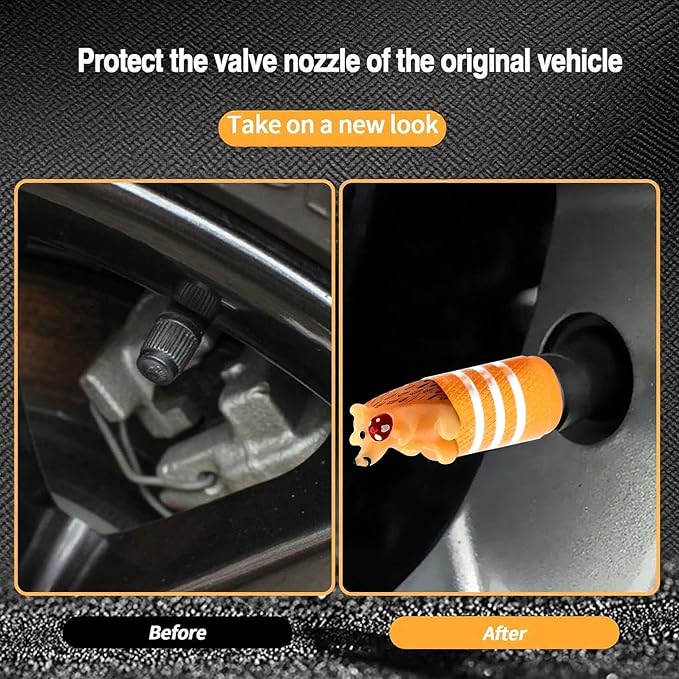 4Pack Goat Tire Valve Stem Caps Cute 3D Resin Animal Tire Air Caps | Cute Car Accessories Decor,Universal for Car,SUV,Bike,Motorcycle,Bicycle,Goat Gifts for Women Men Goats lover