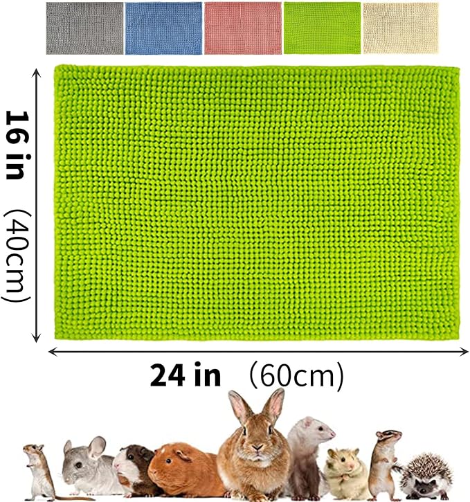 4 Pcs Guinea Pig Cage Liner, Bunny Washable Mats Rug Guinea Pig Fleece Bedding Reusable Rabbit Liner Small Animal Sleeping Bed for Bunny Ferret Rat Chinchilla
