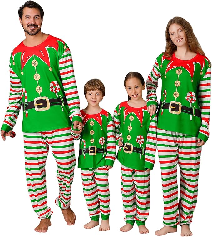Matching Family Christmas Pajamas Sets, Holiday PJs with Top and Pants, Cute 2 Piece Sleepwear for Couples/Women/Men