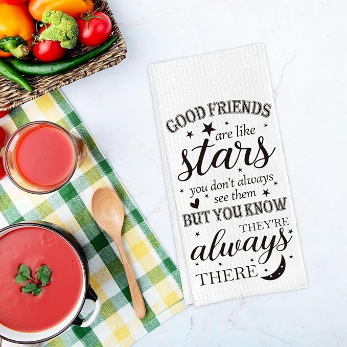 Tea Towel for Female Friends, Friendship Gift for Friends Who are About to Travel, Water-Absorbent Quick-Drying Dish Towel 16 * 24in