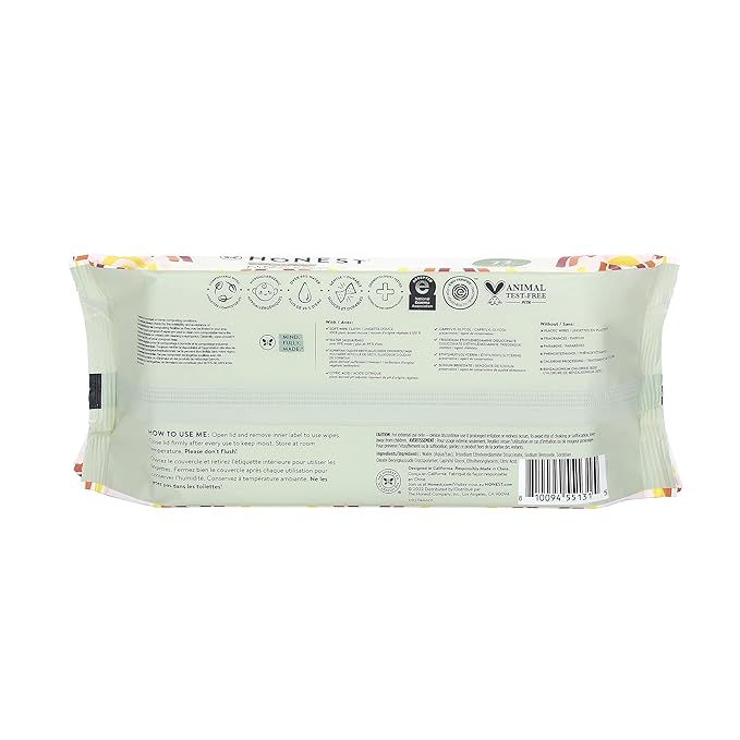 The Honest Company Clean Conscious Multi-Use Wipes Hypoallergenic and Unscented for Sensitive Baby Skin Over 99% Water Compostable Plant Based Balance Blues 60 Count