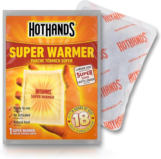 HotHands Body & Hand Super Warmers - Long Lasting Natural Odorless Air Activated Warmers - Up to 18 Hours of Heat - 3 Individual Warmers (Pack of 3)