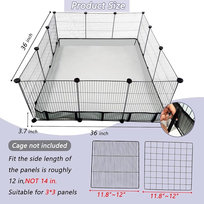 DZWLKJ Guinea Pig Cage Liner Tarp Bottom Waterproof and Washable Base Also for Rabbits, Bunny, Chinchesillas, Hedgehog, Ferrets and Other Small Animals(36x36 inches)