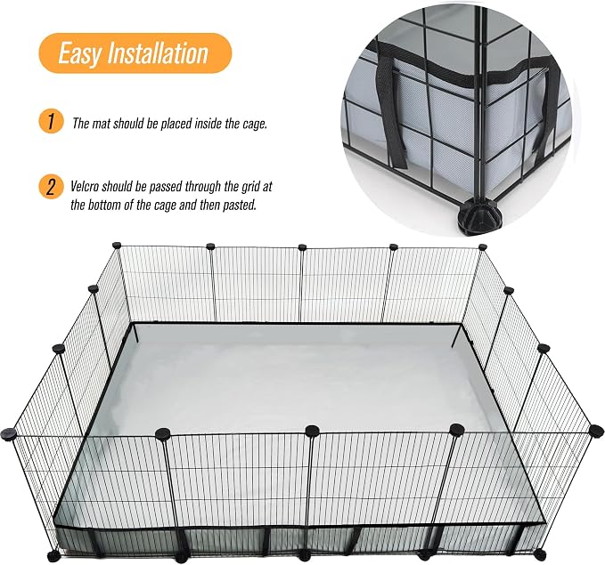 Guinea Pig Cage Liner Tarp Bottom Waterproof and Washable Base Also for Rabbits, Bunny, Chinchesillas, Hedgehog, Ferrets and Other Small Animals(36x48 inches)