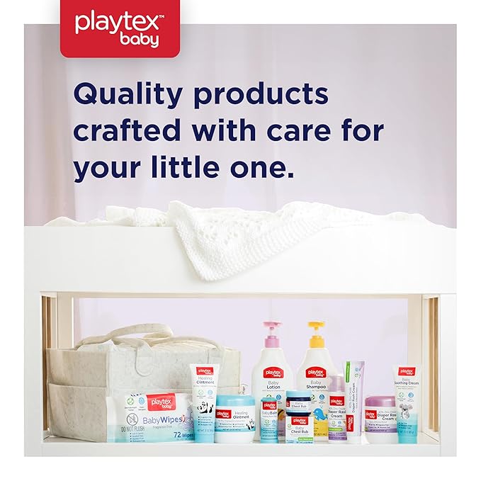 Playtex Baby Diaper Rash Cream, 15 oz. Jar, Dermatologist Tested 40% Zinc Oxide Diaper Cream, Fragrance Free, Hypoallergenic, Free of Dye, Parabens and Phthalates