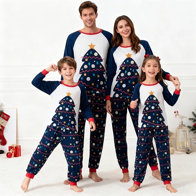 WephuPSho Christmas Family Matching Pajamas, Festive Xmas Jammies Sets for the Whole Family, Holiday Pjs Christmas