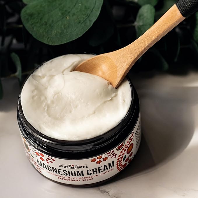 Better Shea Butter Magnesium Cream for Feet | Peppermint | Relieves Muscle Tension and Cramps | Night Lotion for Pregnancy, Kids and Babies | Organic and Natural Ingredients