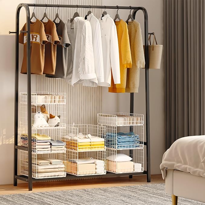 Closet Organizers and Storage Shelves for Clothes, Collapsible Stackable Storage Bins Organizer Baskets Containers Drawers for Truck Camper Closet RV Closets Pantries Cupboard Wardrobe