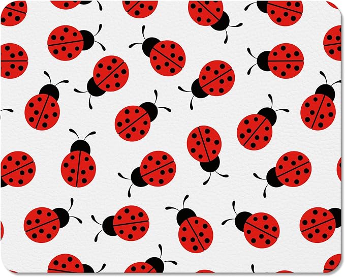 Red Ladybug Dish Drying Mats for Kitchen Counter, Ladybug Themed Gifts, Cute Lady Bug Absorbent Reversible Coffee Bar Mat Drying Pad for Kitchen Decor, 12x15 Inch